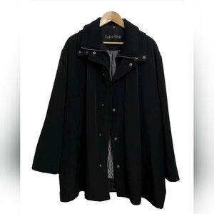 Calvin Klein Men's Coat Black Sz 52R Lined Water Resistant Removable Warmer
